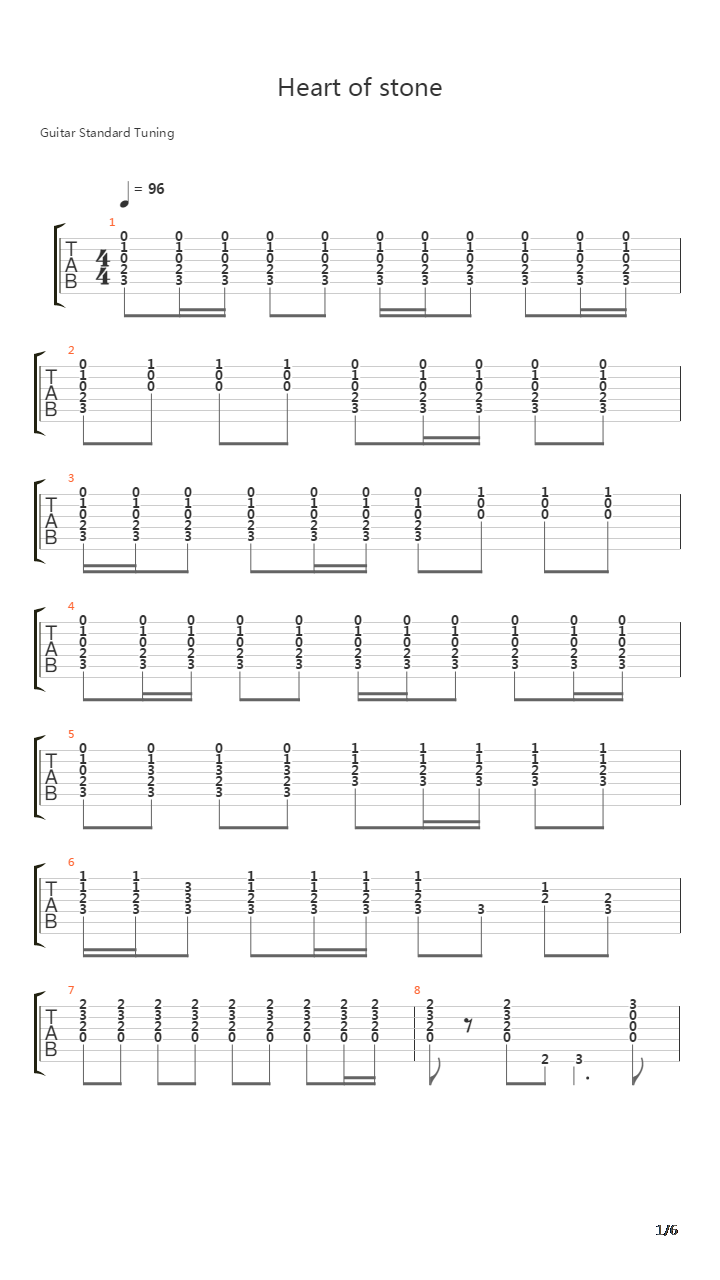 Heart Of Stone吉他谱