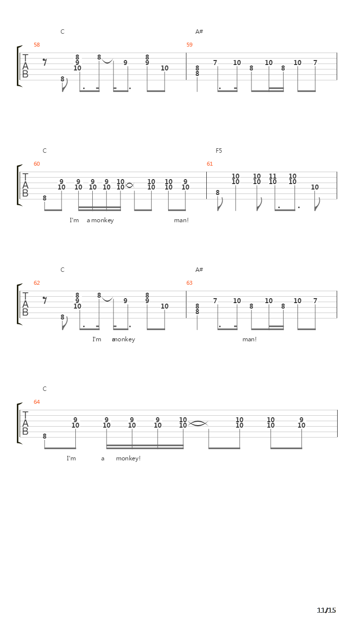Monkey Man吉他谱