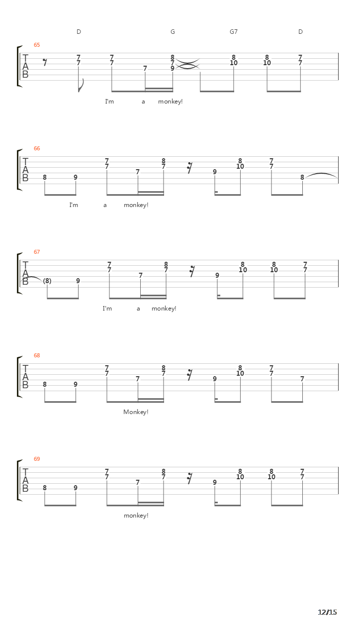 Monkey Man吉他谱