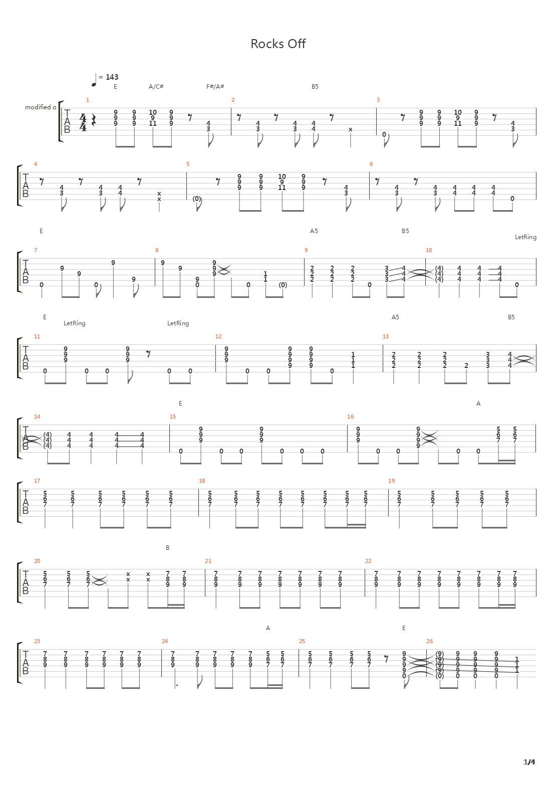 Rocks Off吉他谱