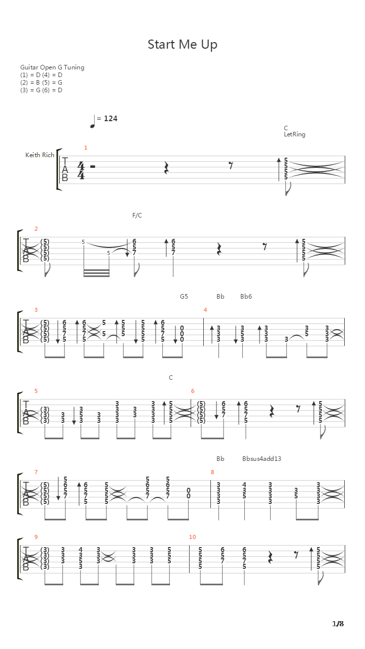 Start Me Up吉他谱