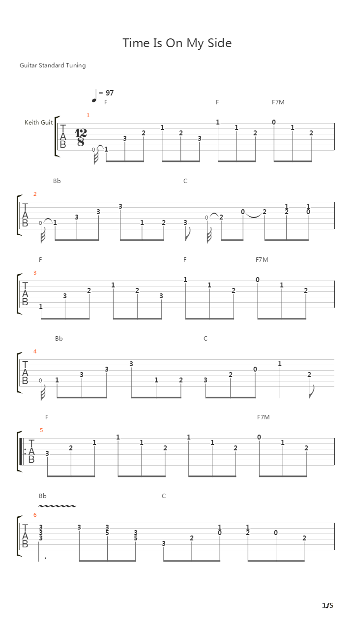 Time Is On My Side吉他谱