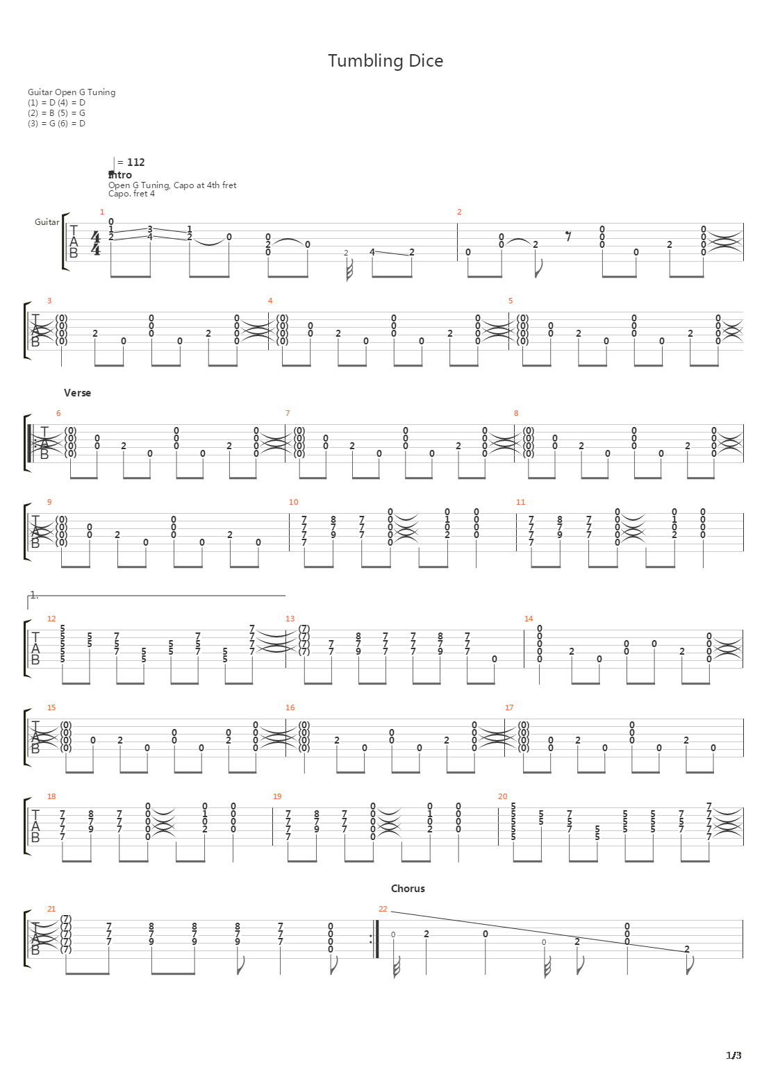 Tumbling Dice吉他谱