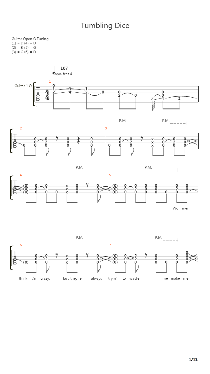 Tumbling Dice吉他谱