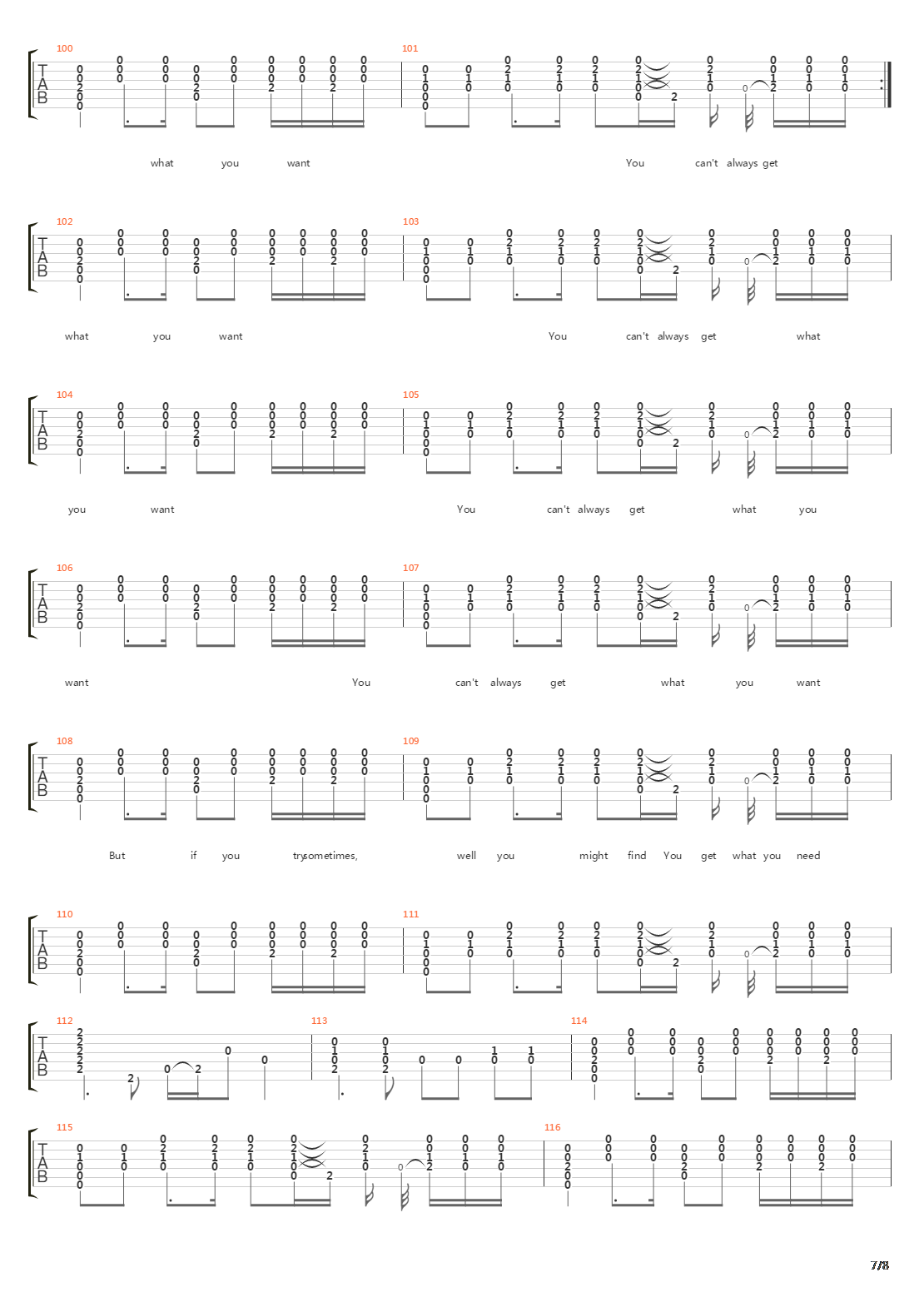 You Can't Always Get What You Want吉他谱