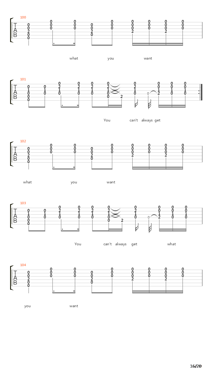 You Can't Always Get What You Want吉他谱