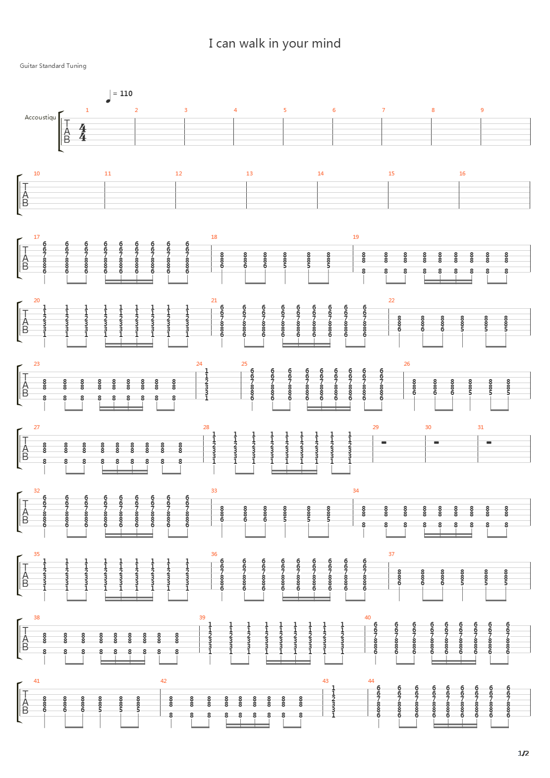 I Can Walk In Your Mind吉他谱