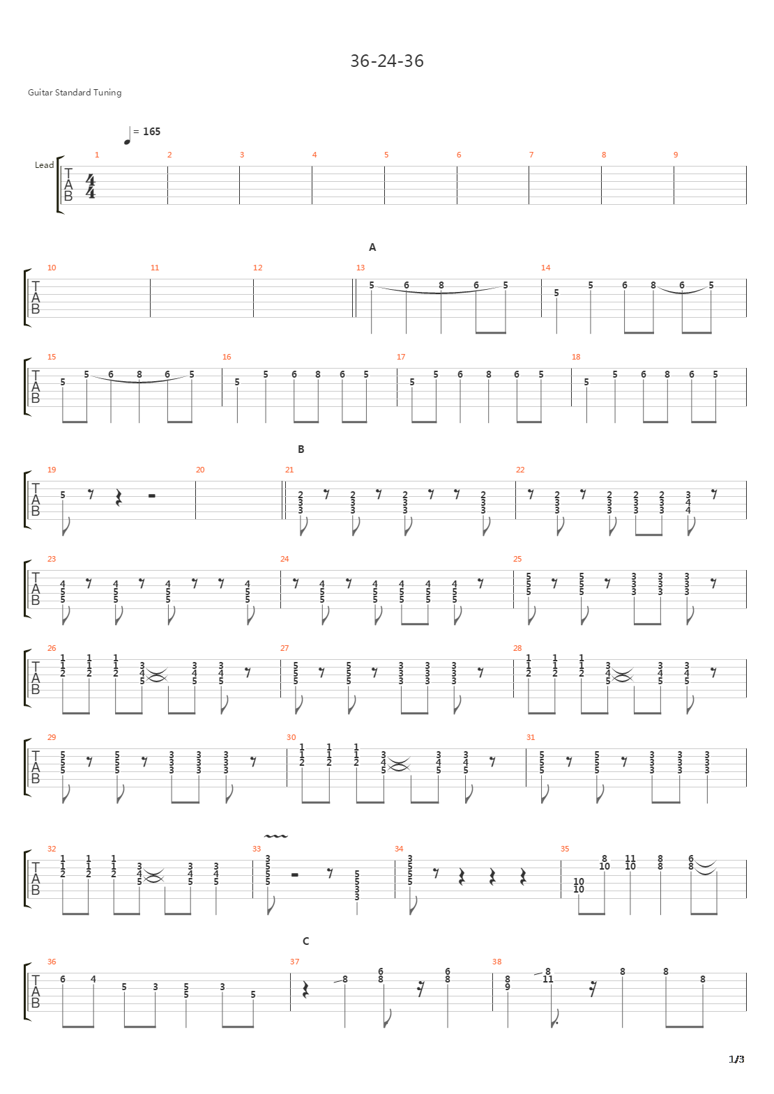 36-24-36吉他谱