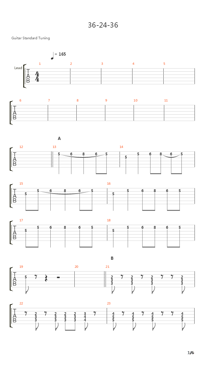 36-24-36吉他谱