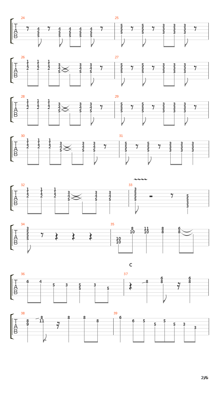 36-24-36吉他谱