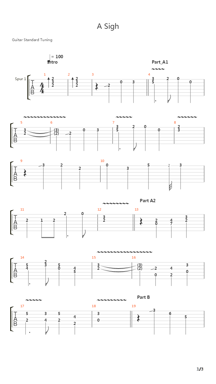 A Sigh吉他谱