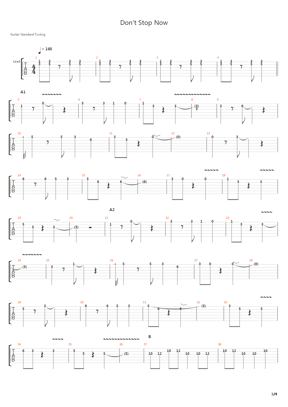 Don't Stop Now吉他谱
