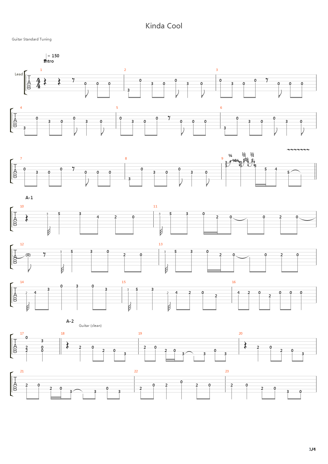 Kinda Cool吉他谱