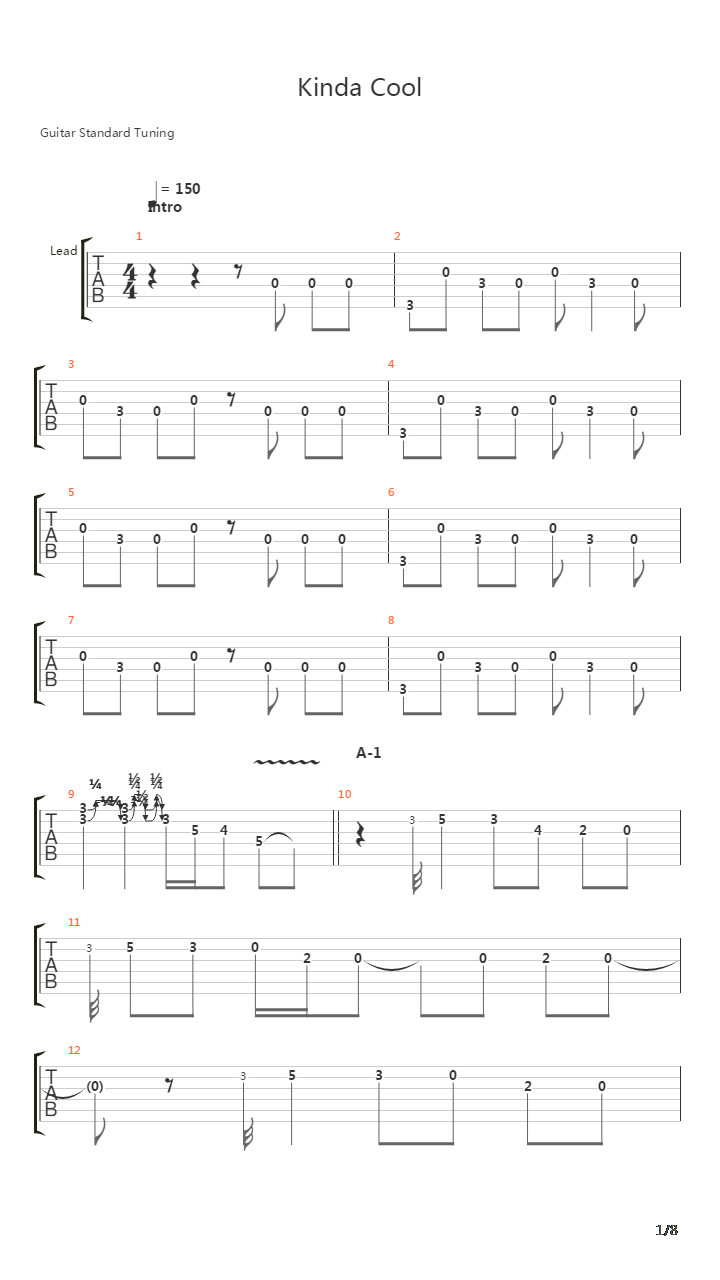 Kinda Cool吉他谱