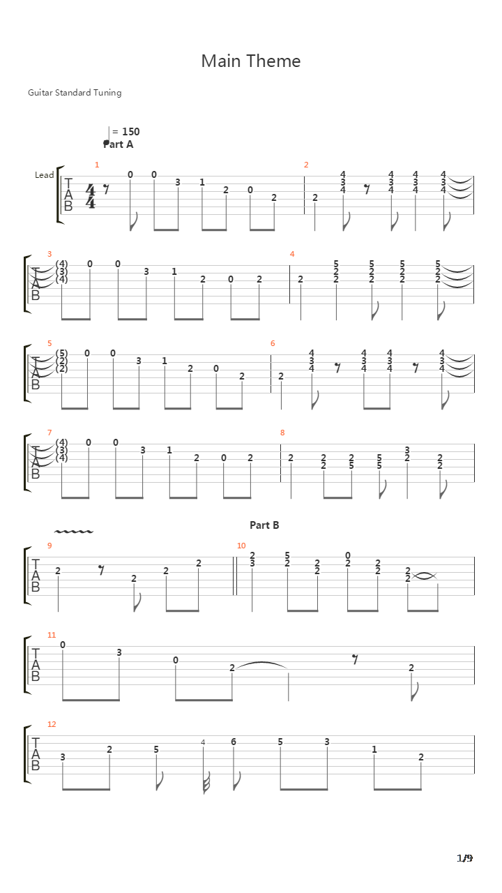 Main Theme吉他谱