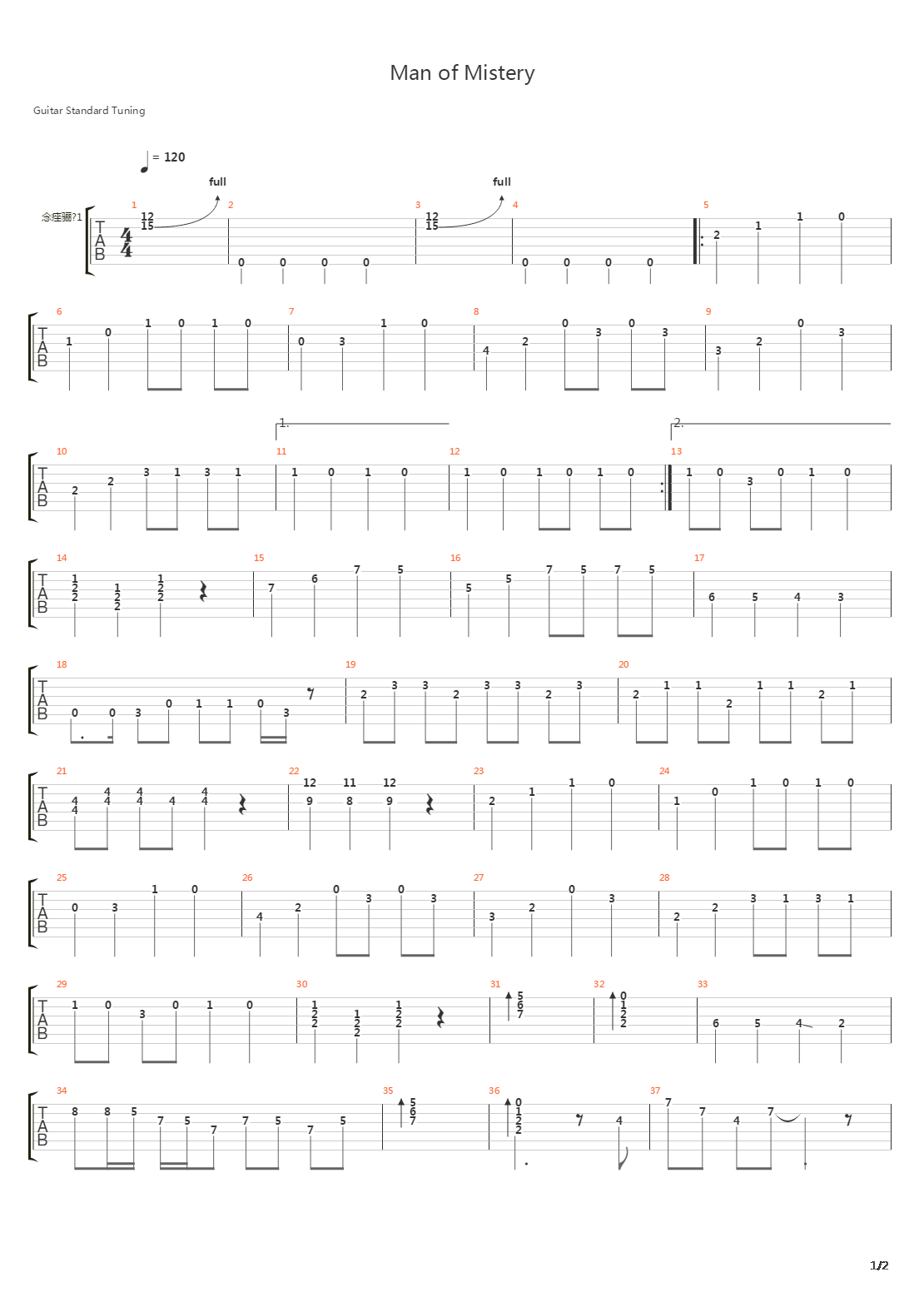 Man Of Mystery吉他谱