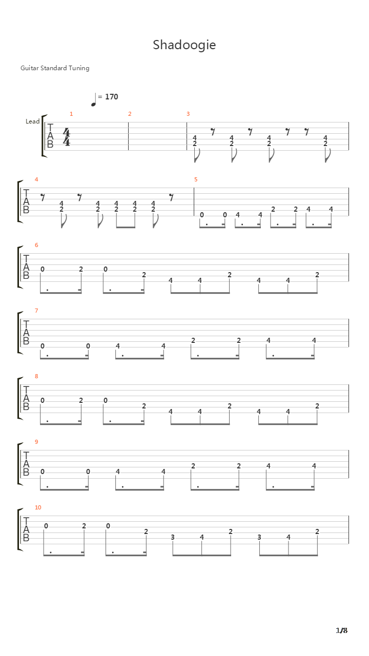 Shadoogie吉他谱
