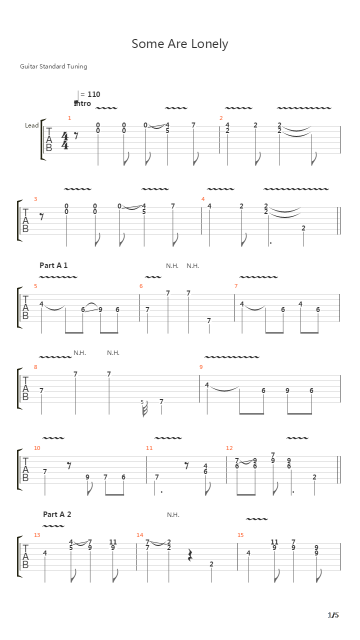Some Are Lonely吉他谱