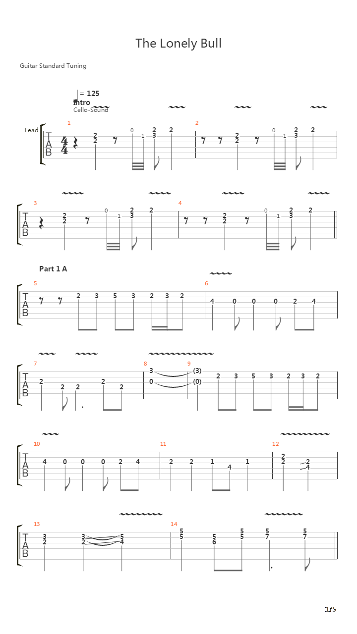 The Lonely Bull吉他谱