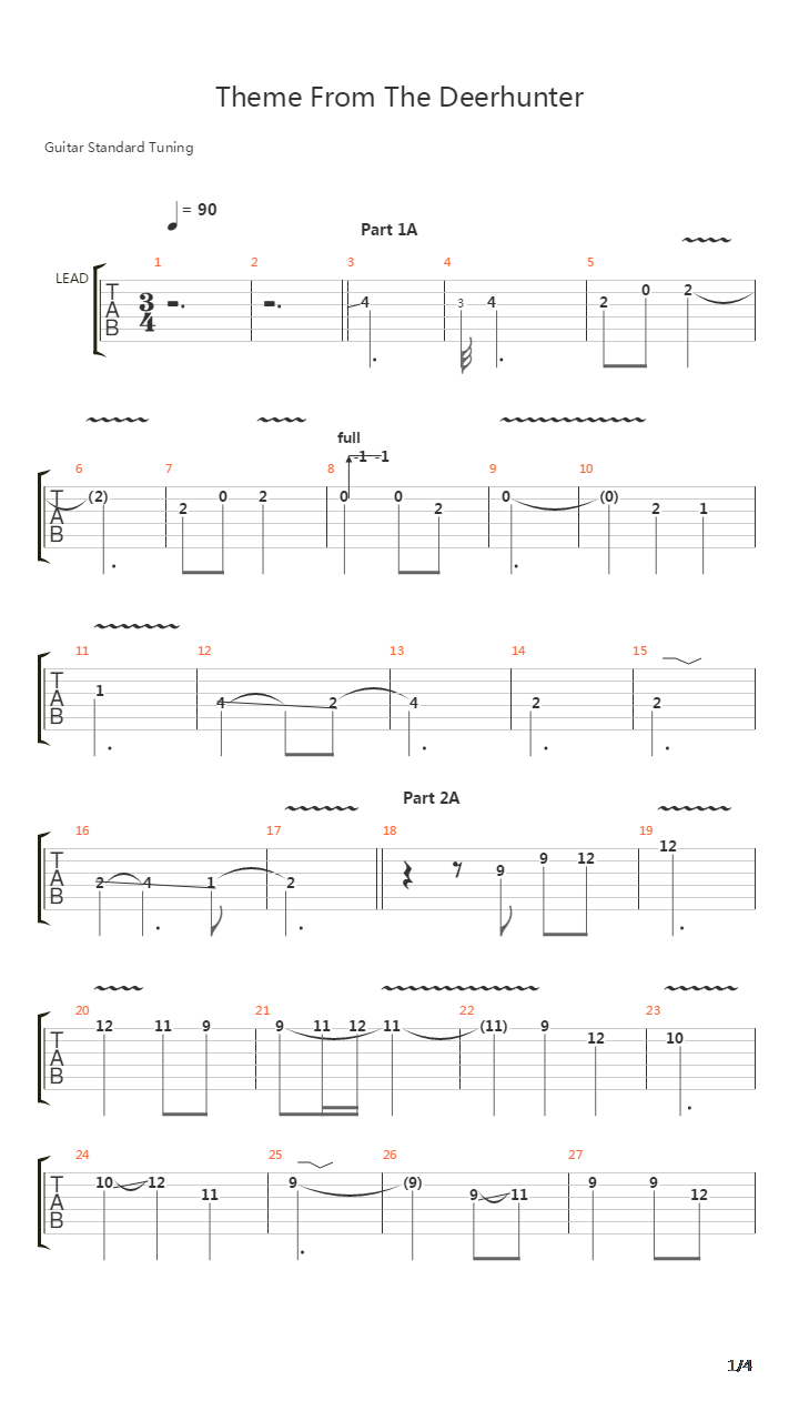 Theme From The Deerhunter吉他谱