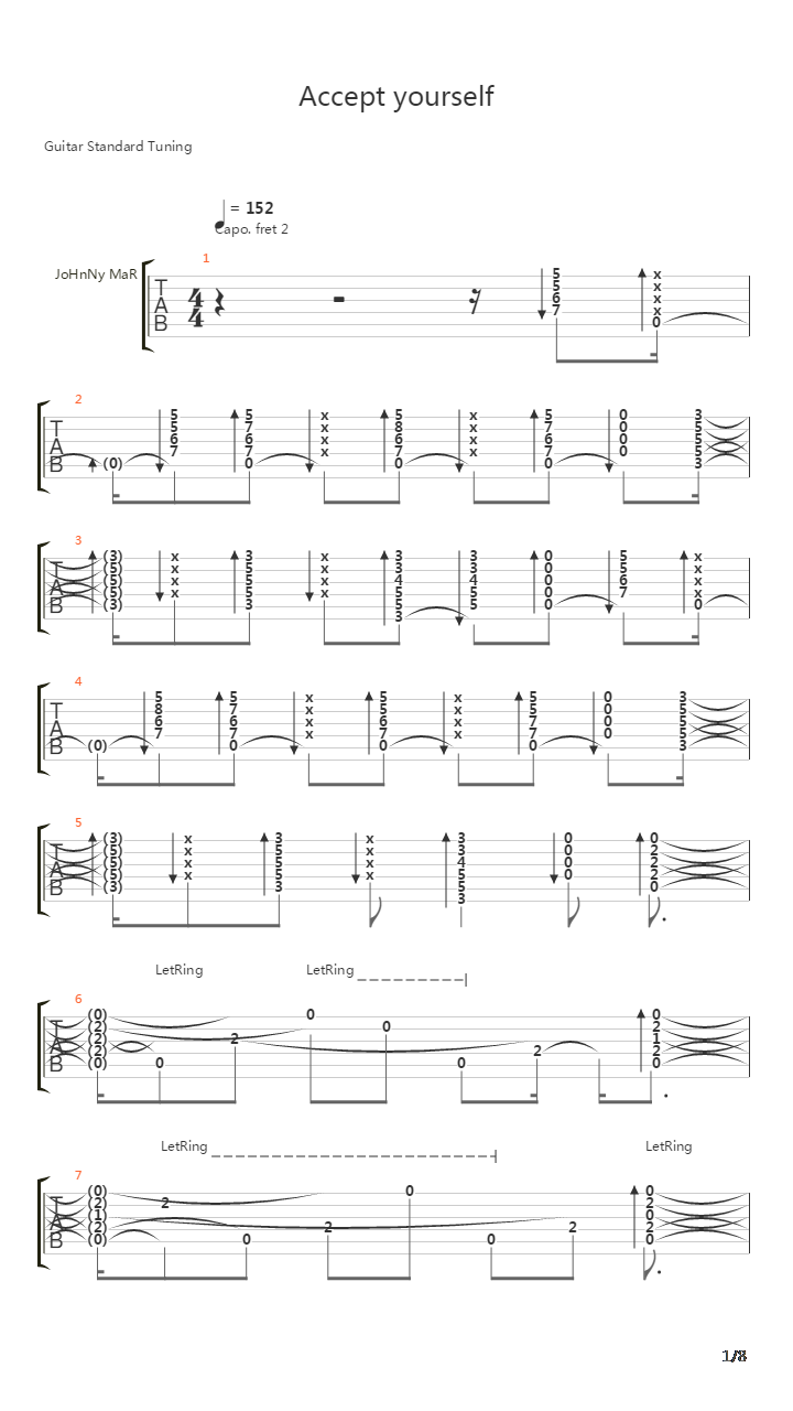 Accept Yourself吉他谱