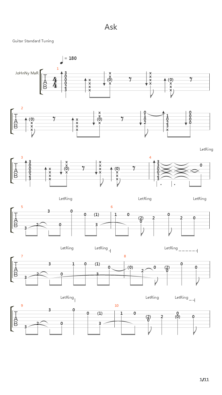 Ask吉他谱