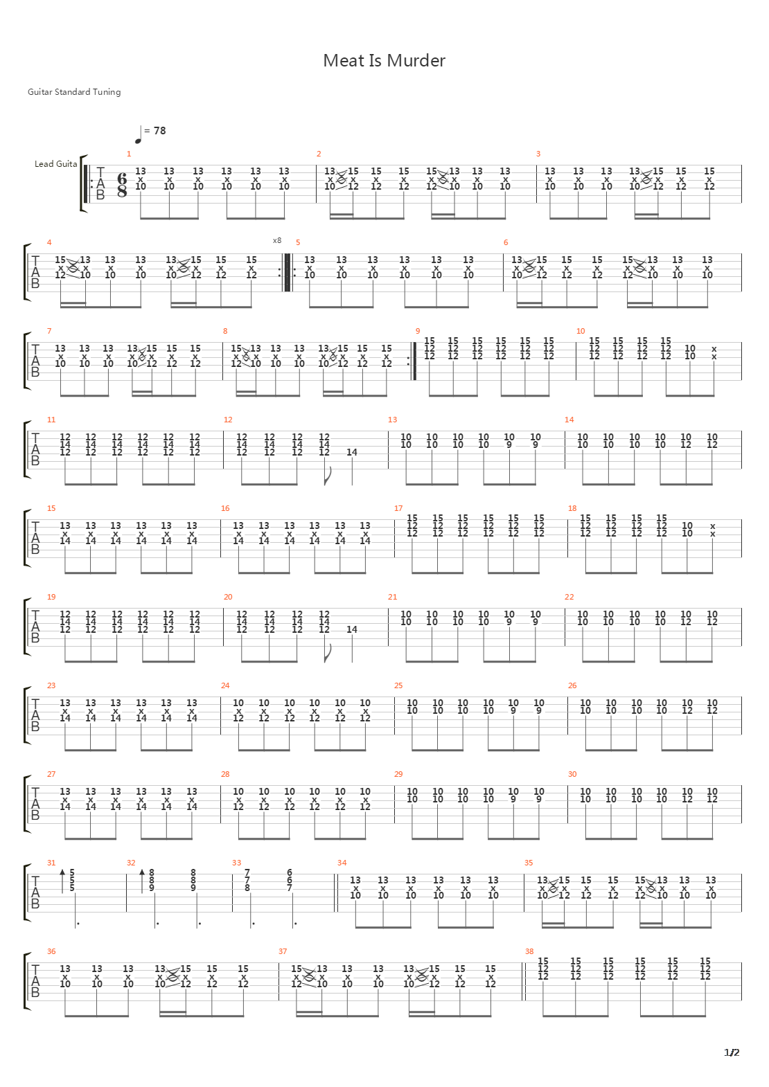 Meat Is Murder吉他谱