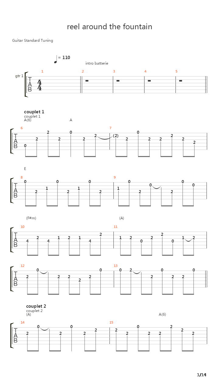 Reel Around The Fountain吉他谱