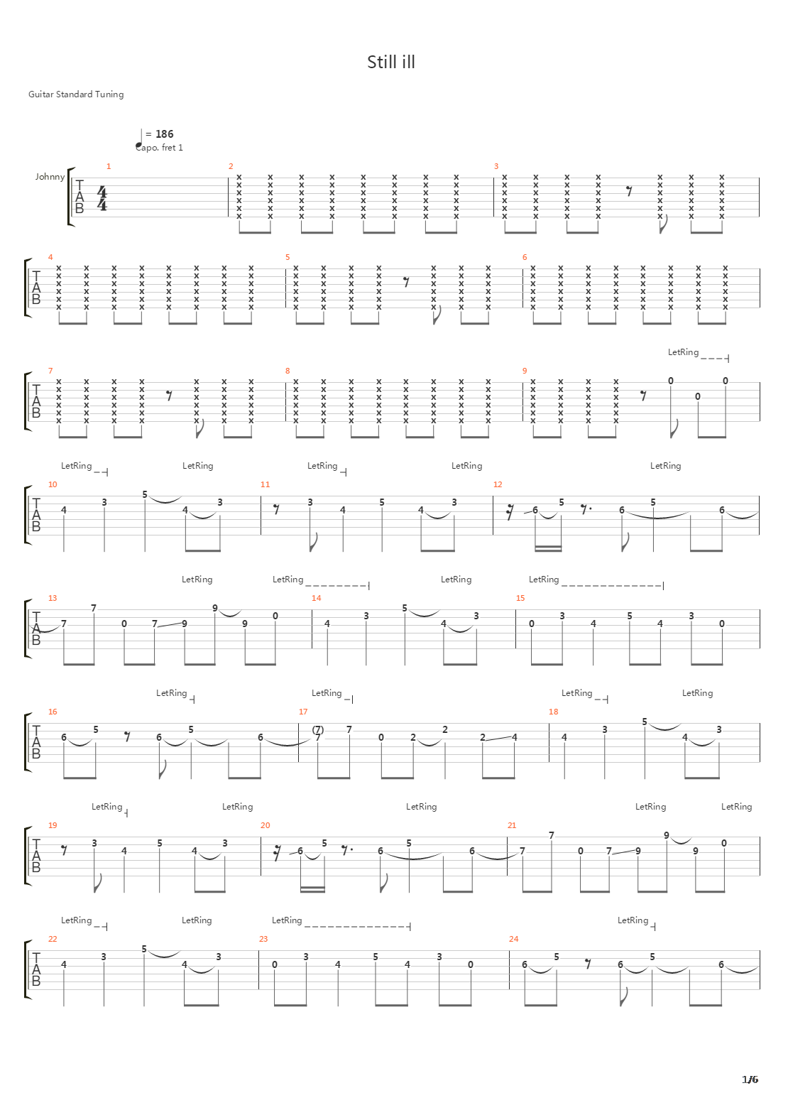 Still Ill吉他谱
