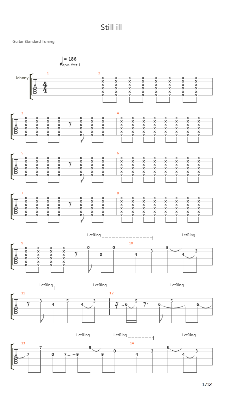 Still Ill吉他谱