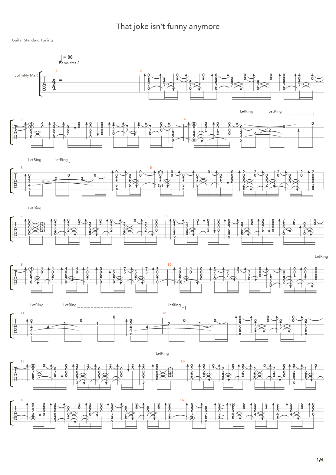 That Joke Isn't Funny Anymore吉他谱