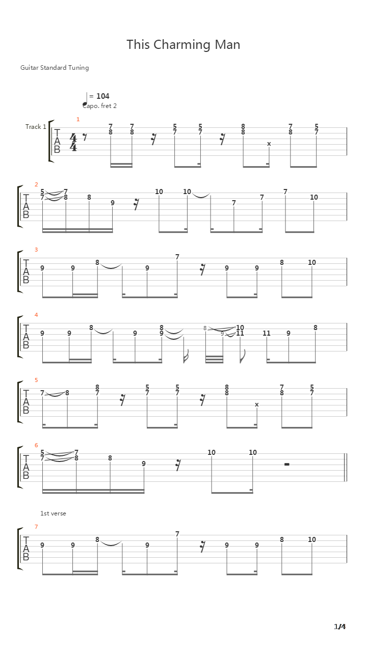 This Charming Man吉他谱