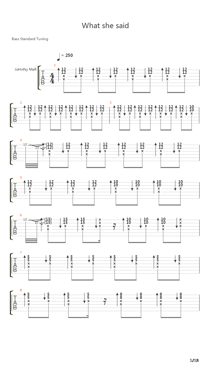 What She Said吉他谱