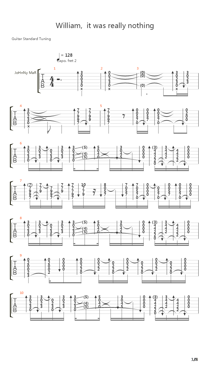William, It Was Really Nothing吉他谱