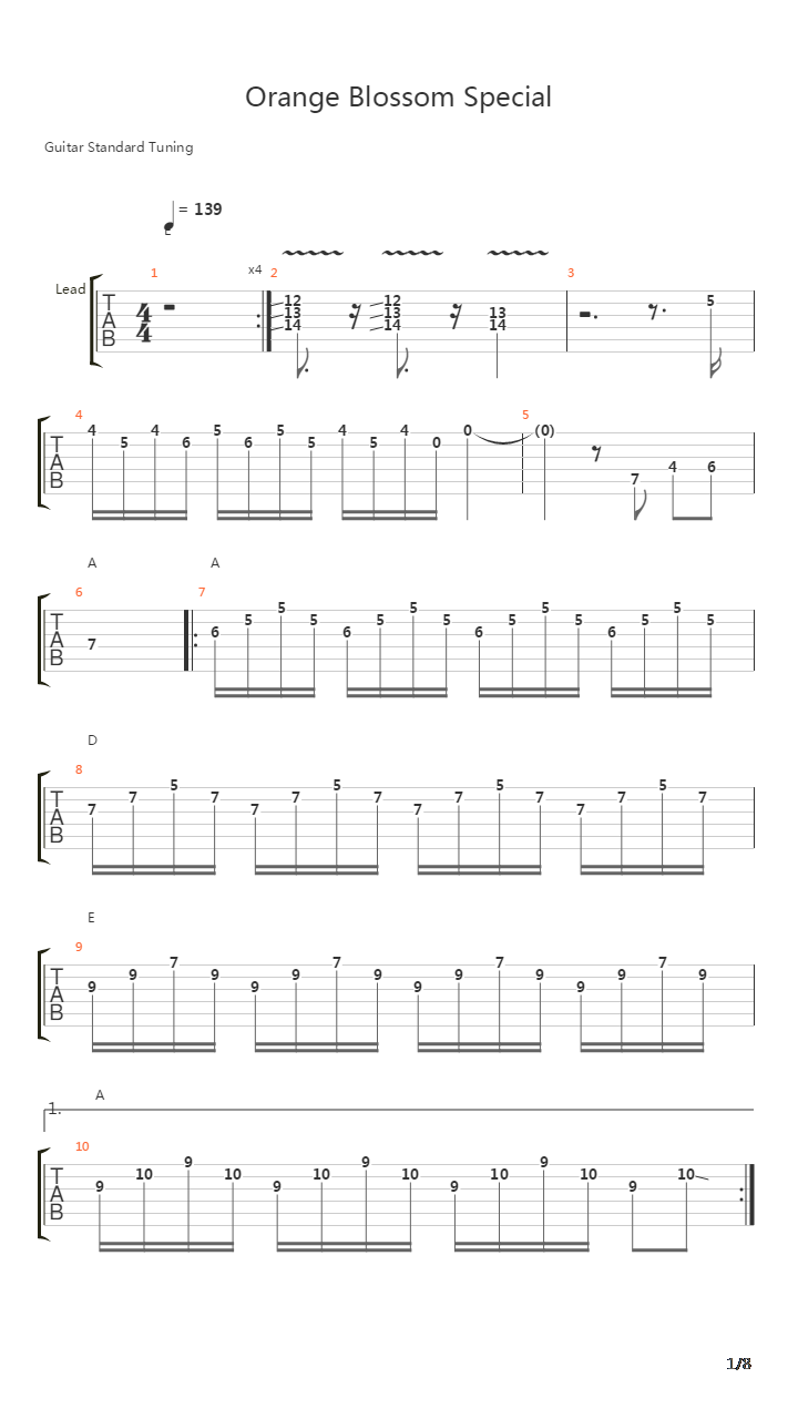 Orange Blossom Special吉他谱