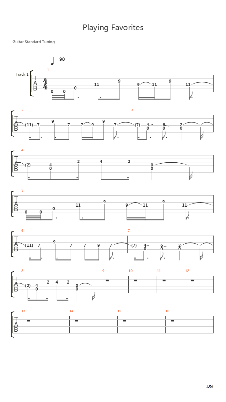 Playing Favorites吉他谱
