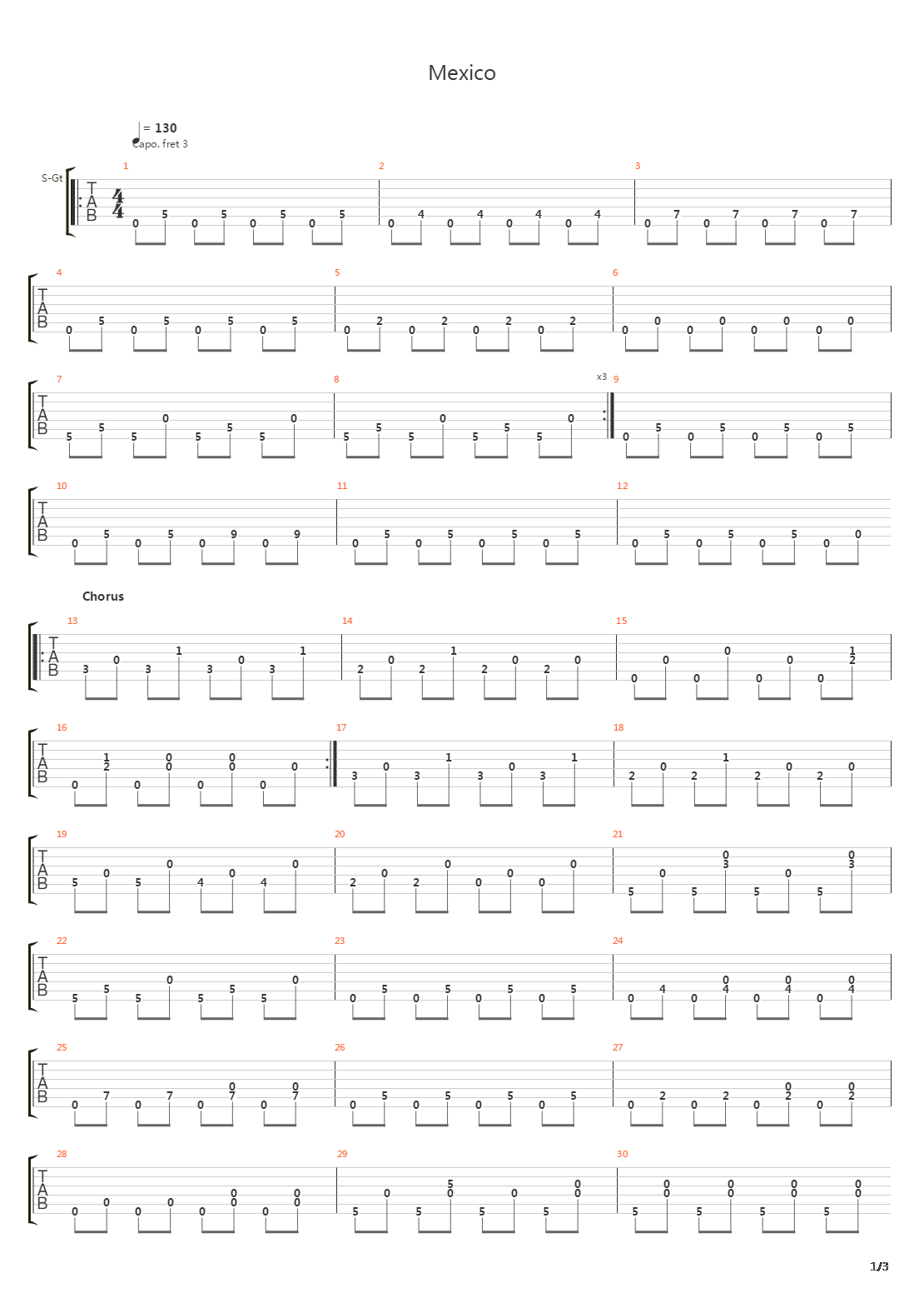 Mexico吉他谱