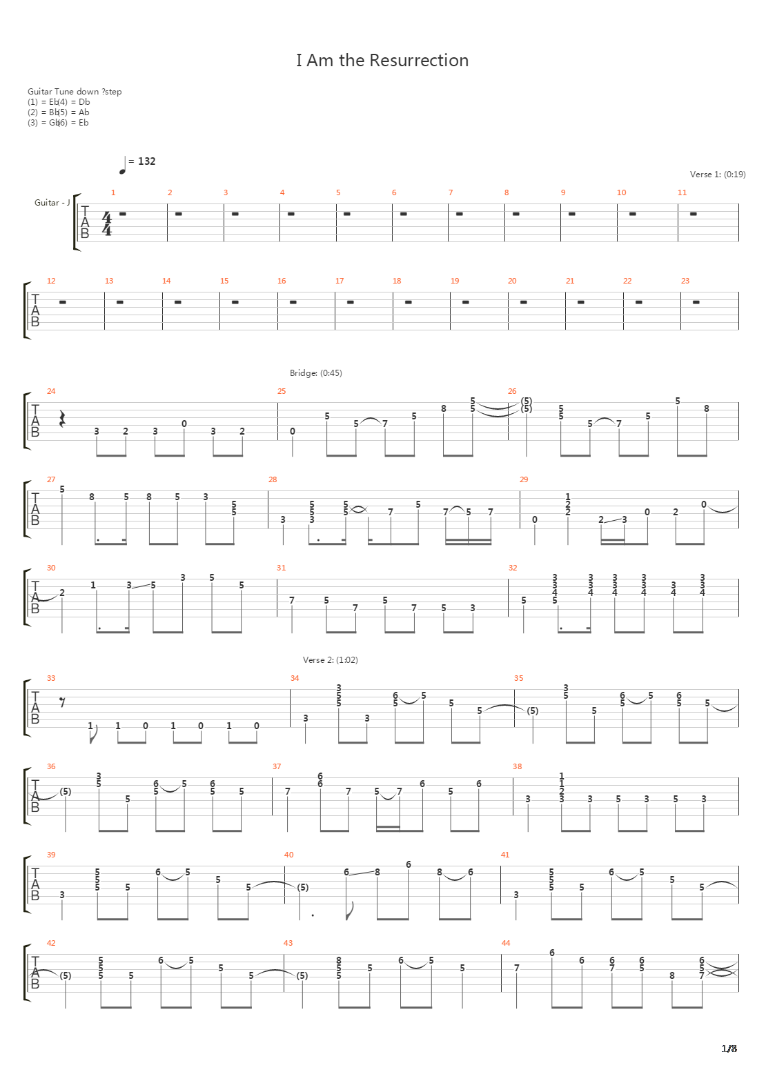 I Am the Resurrection吉他谱