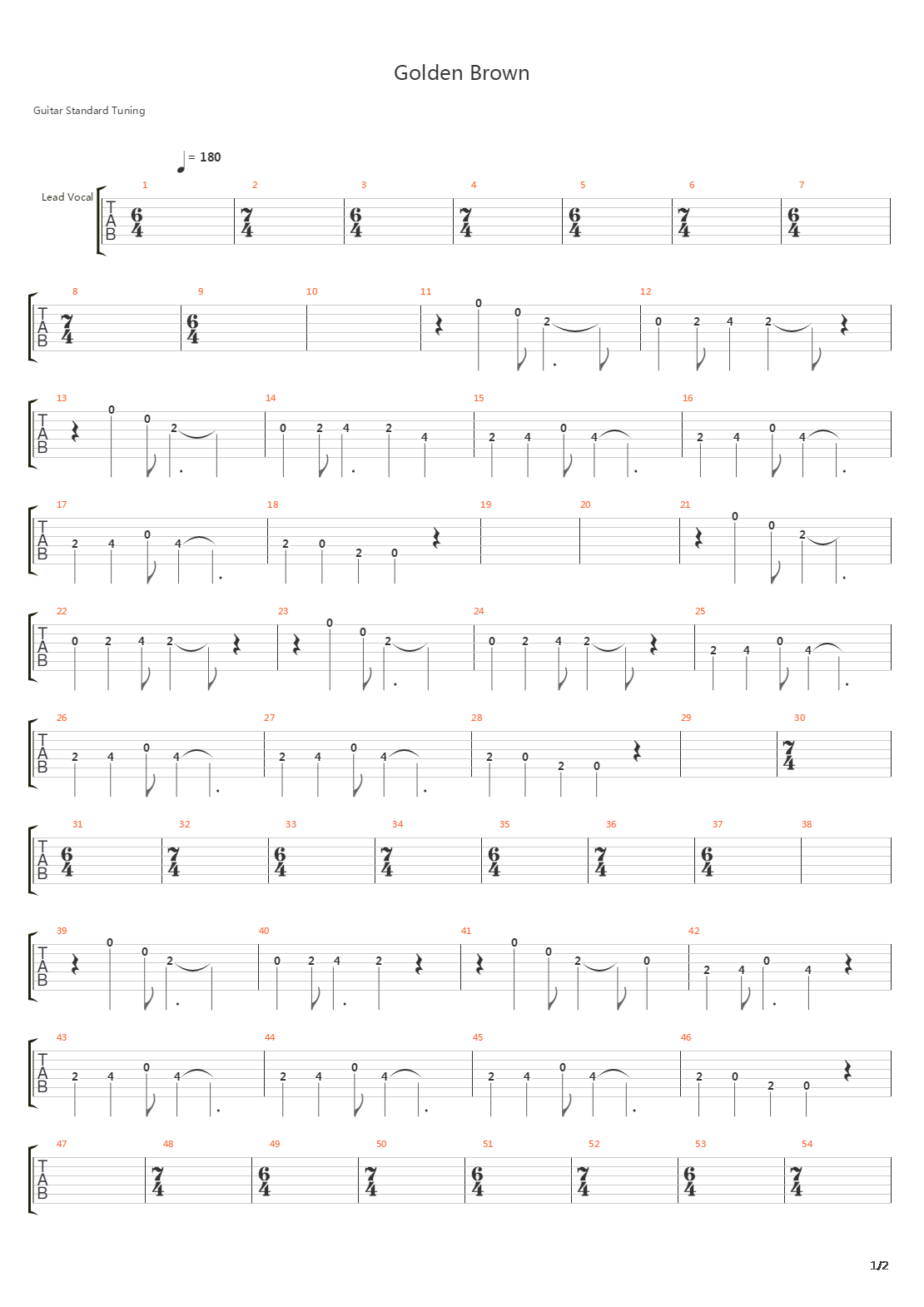 Golden Brown吉他谱