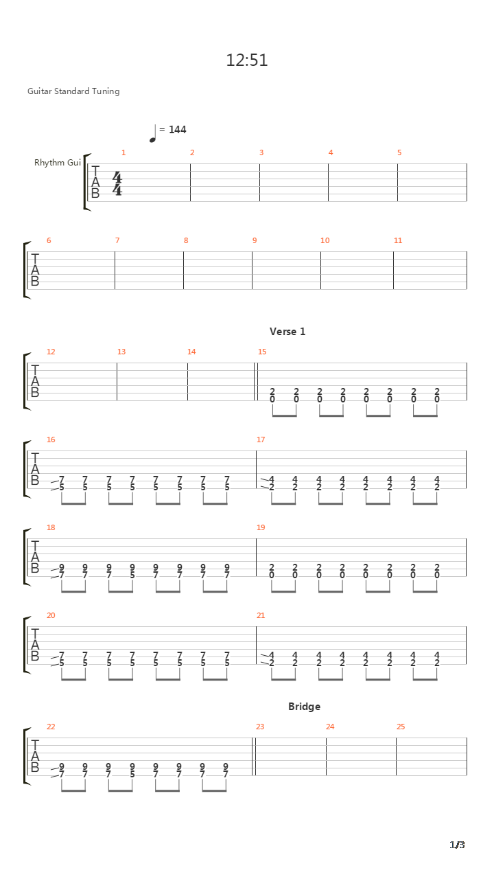 12 51吉他谱