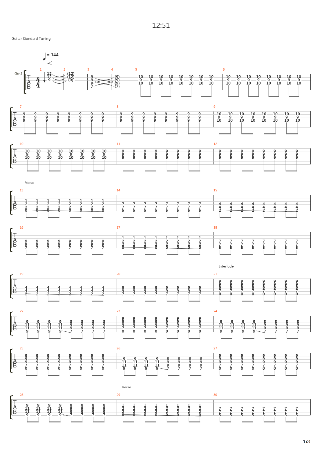 12 51吉他谱