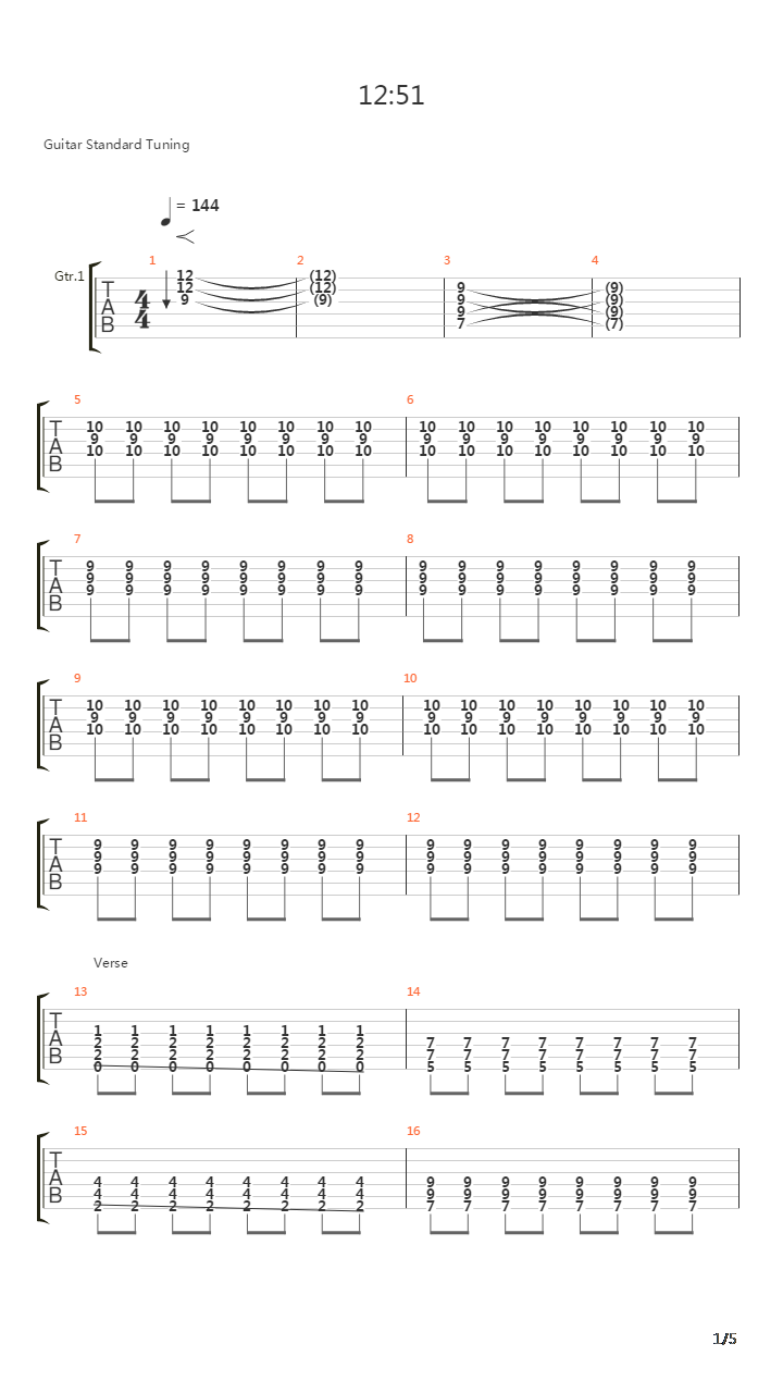 12 51吉他谱