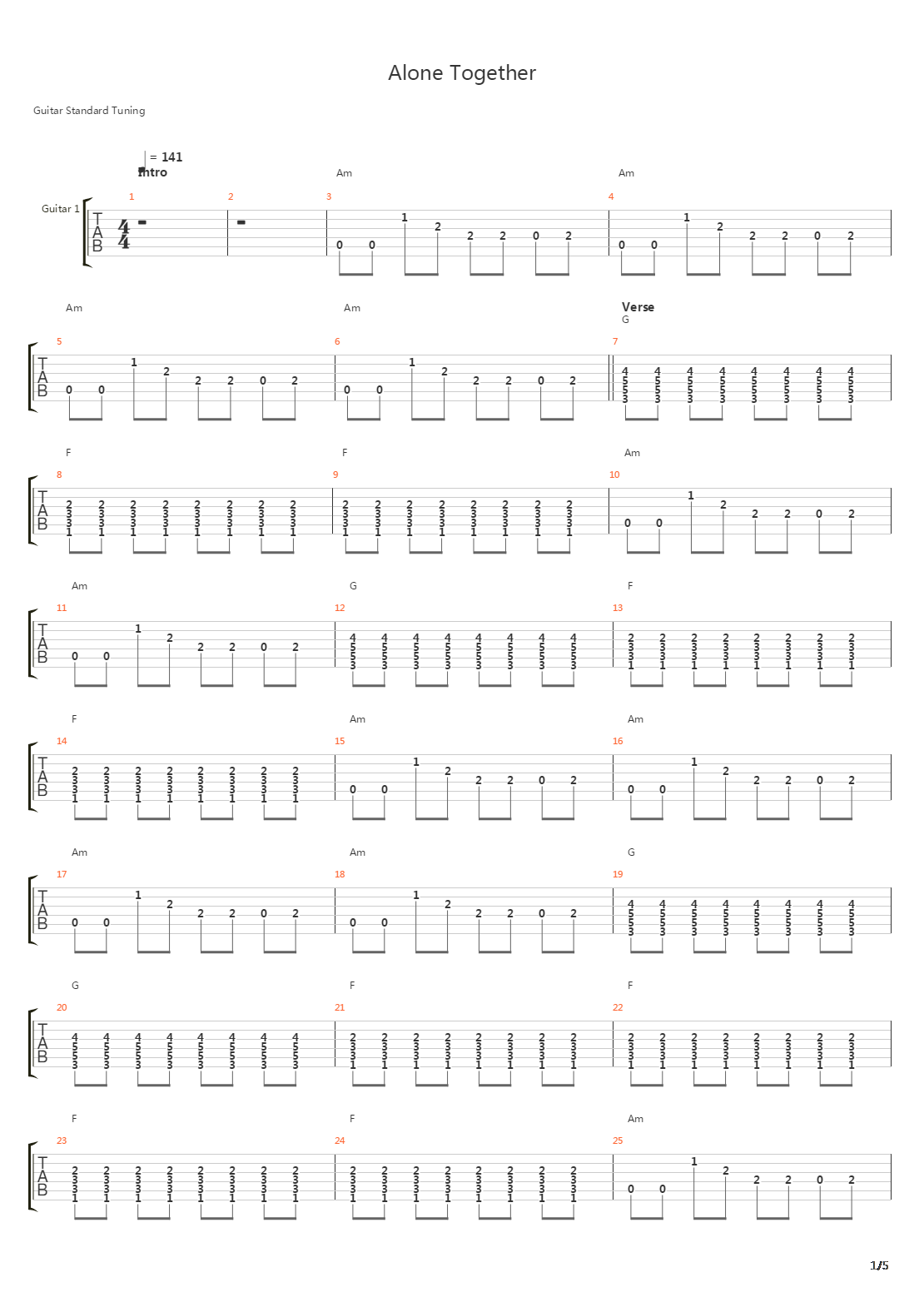 Alone, Together吉他谱