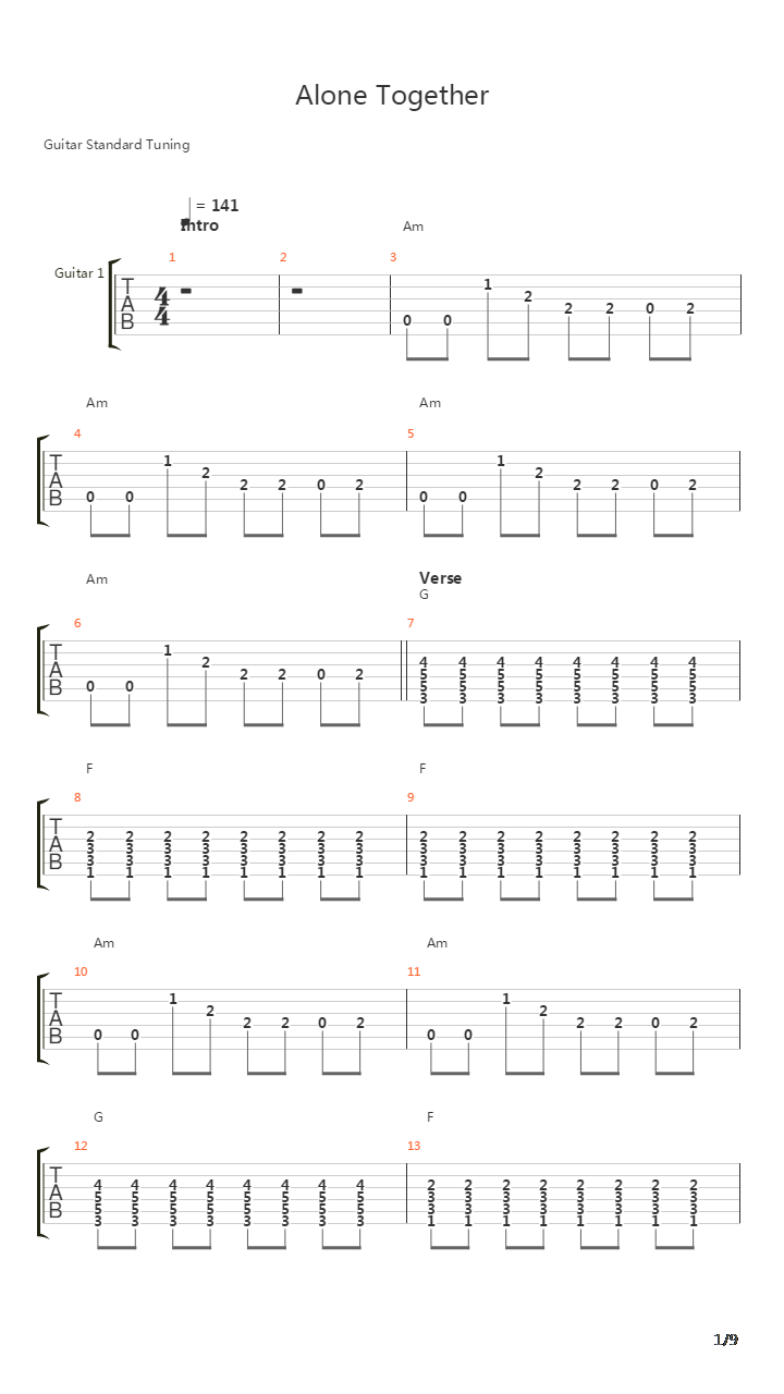 Alone, Together吉他谱