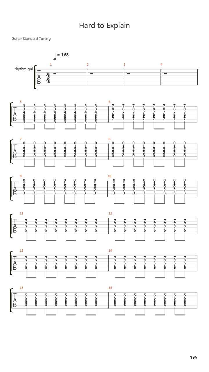 Hard to Explain吉他谱