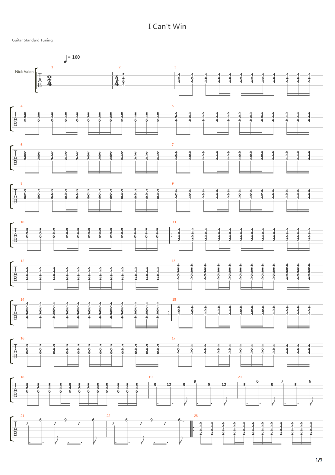 I Can' T Win吉他谱