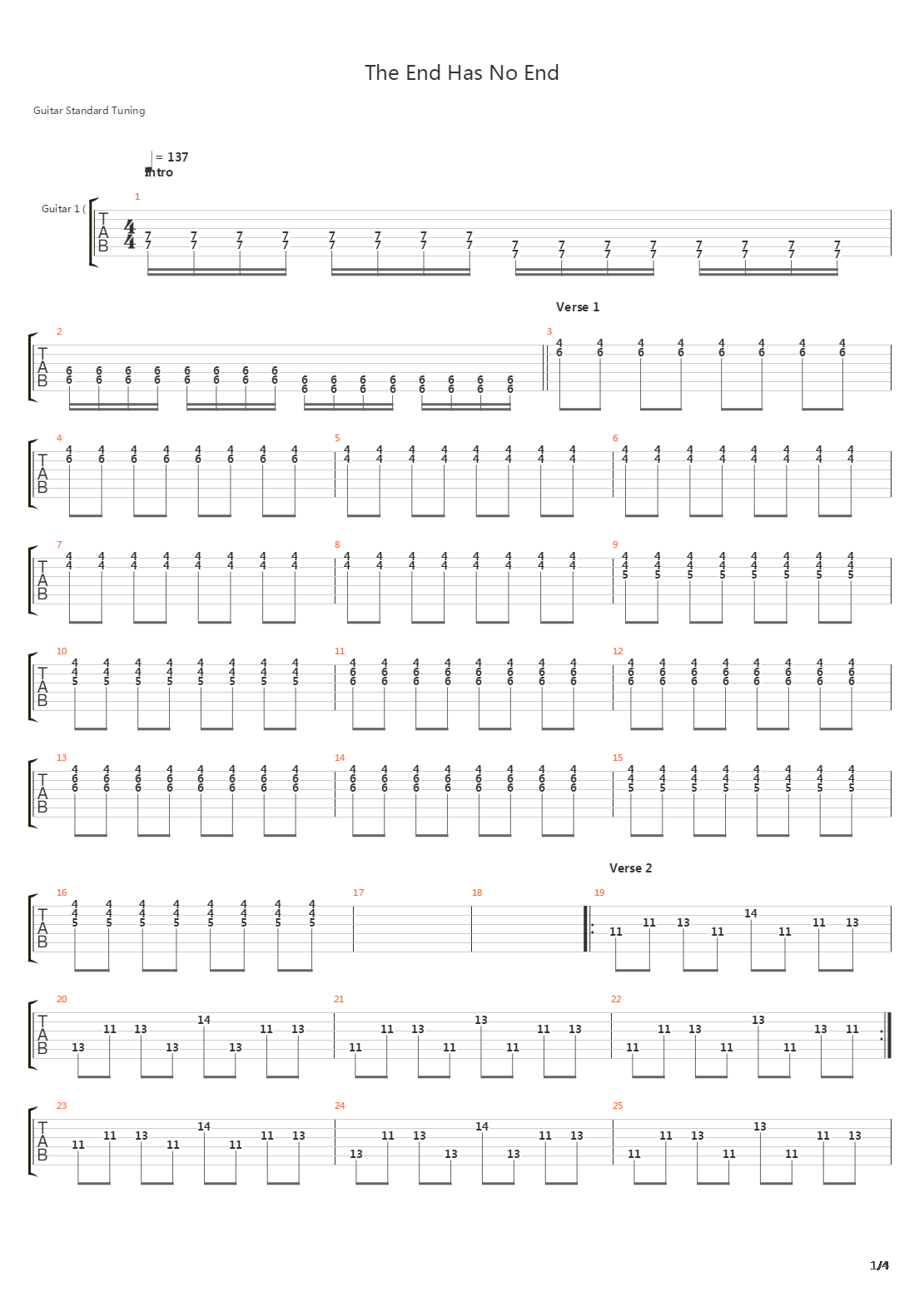 The End Has No End吉他谱