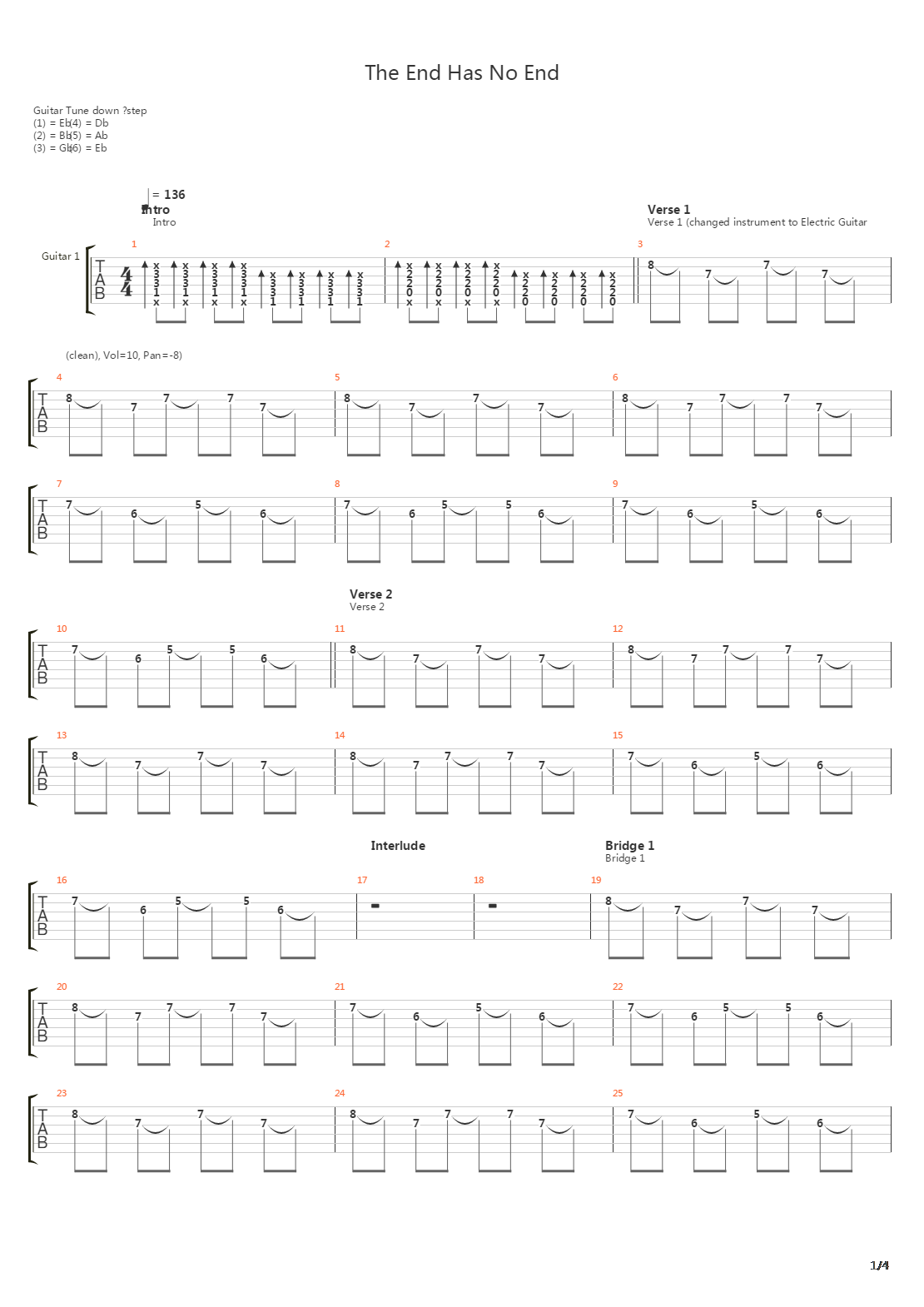 The End Has No End吉他谱