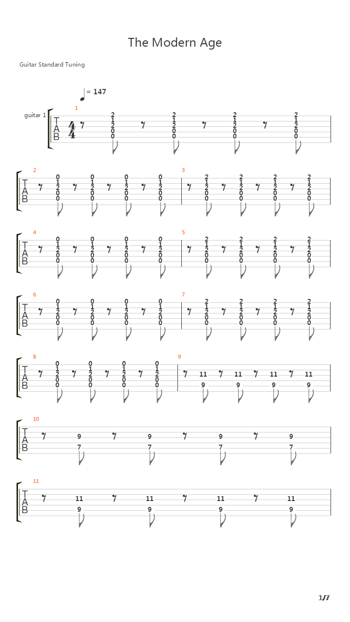 The Modern Age吉他谱