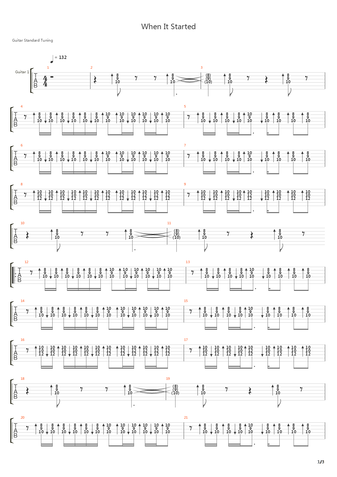 When It Started吉他谱